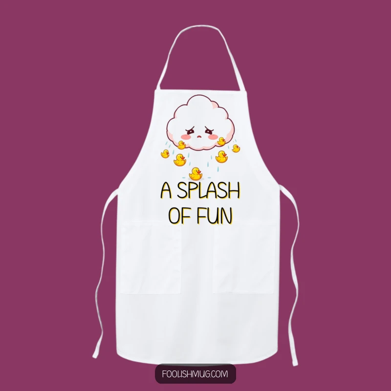 Funny Startled Cloud Raining Ducks Apron Culinary Fun for the Kitchen