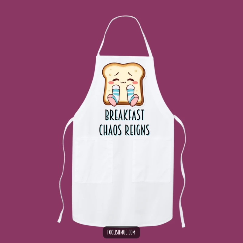 Funny Toast Mismatched Socks Apron, Kitchen Wear for a Humorous Cook