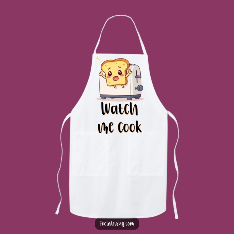 Funny Toast Leap Apron: Comical Bread Escape for Kitchen & Funny Gifts!