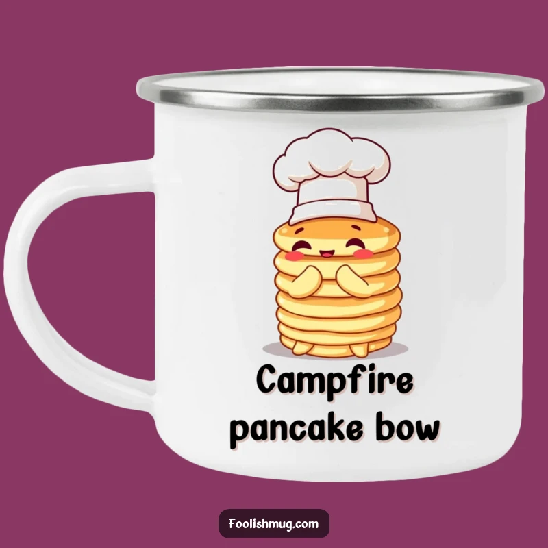 Funny Pancake Bow Camping Mug: Hilarious Outdoor Breakfast