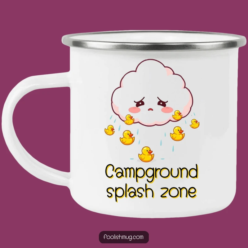 Funny Startled Cloud Raining Ducks Camping Mug Adventure Ready & Hilariously Cute