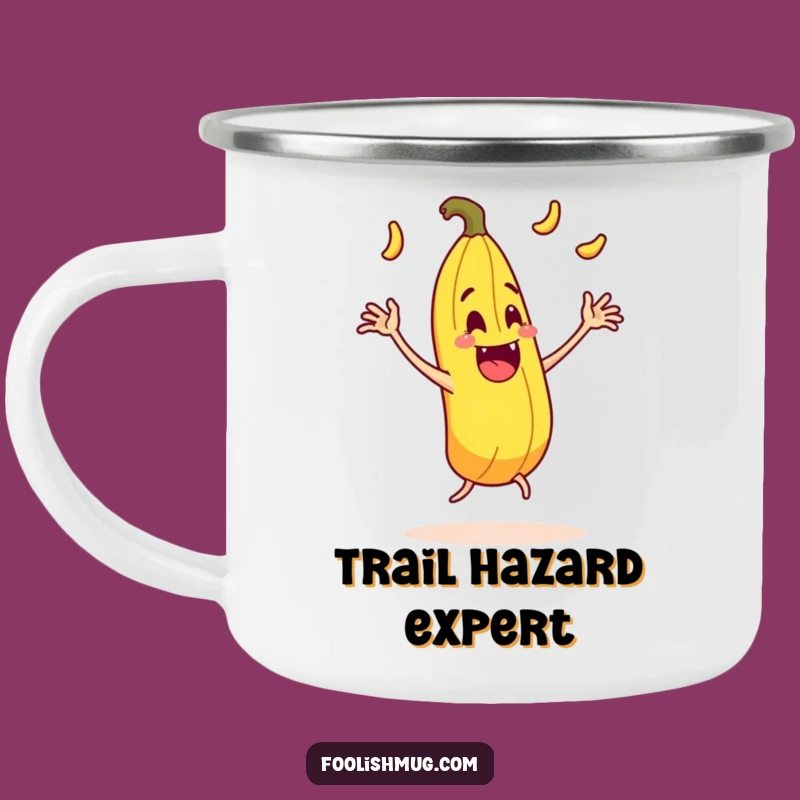 Funny Juggling Banana Peel Slipping Camping Mug Hilarious Companion for Outdoor Fun