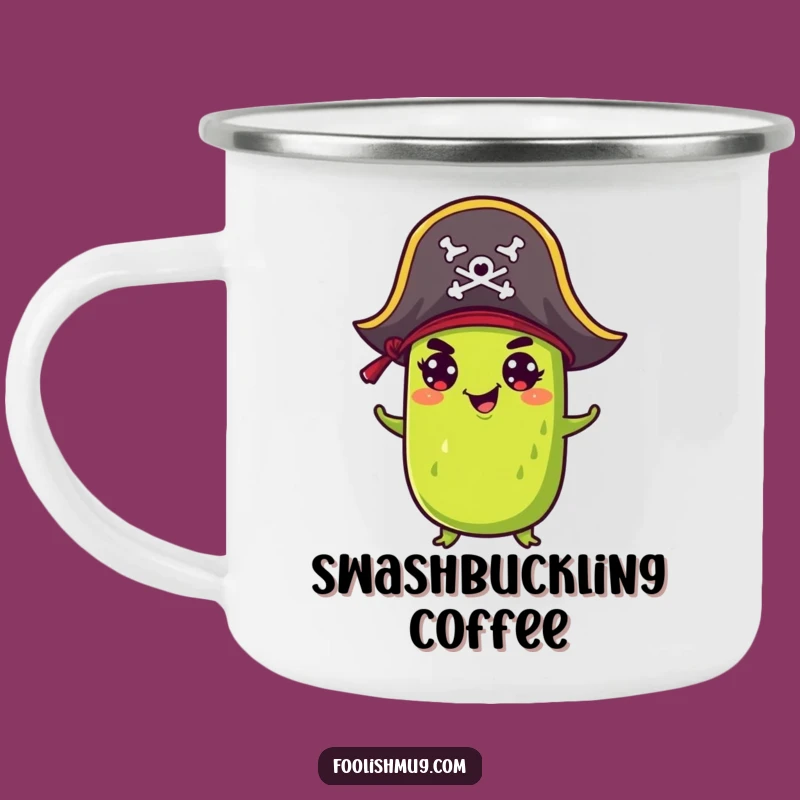 Funny Pickle Pirate Camping Mug: Sip Adventure Outdoors, a Funny Gift