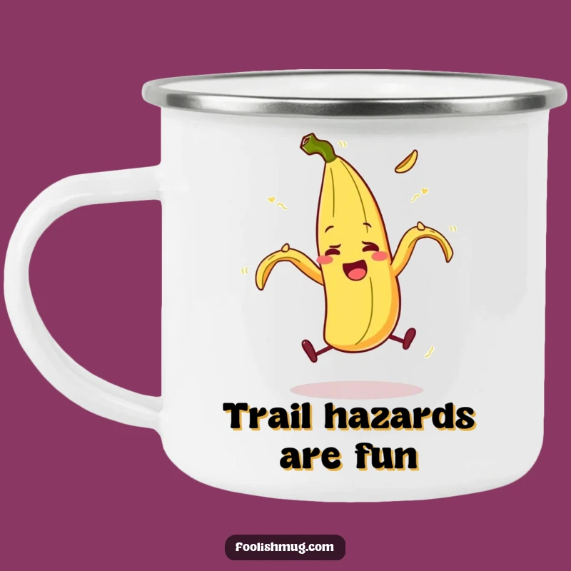 Funny Banana Peel Camp Slip Mug: Comedic Outdoor Gear, a Perfect Funny Gift