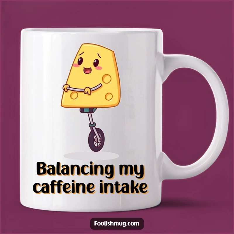 Funny Cheese Unicycle Mug: A Hilarious Balancing Act Gift