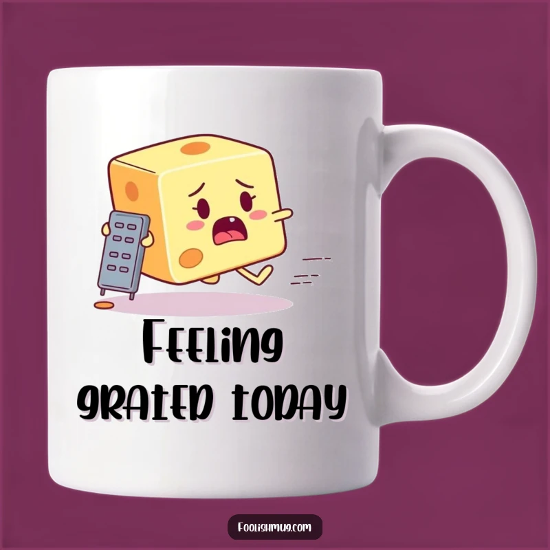 Funny Cheese Grater Chase Mug: Startled Cartoon Character Gift for Dairy Lovers!