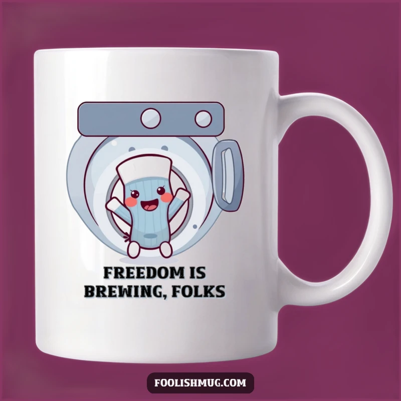 Funny Sock Escape Mug: Hilarious Washing Machine Gag Gift for Laundry Day Woes