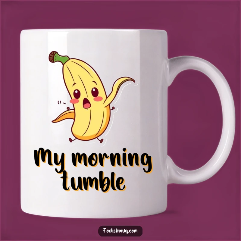 Funny Banana Slip Mug: Exaggerated Cartoon Character Gift for Slippery Situations!