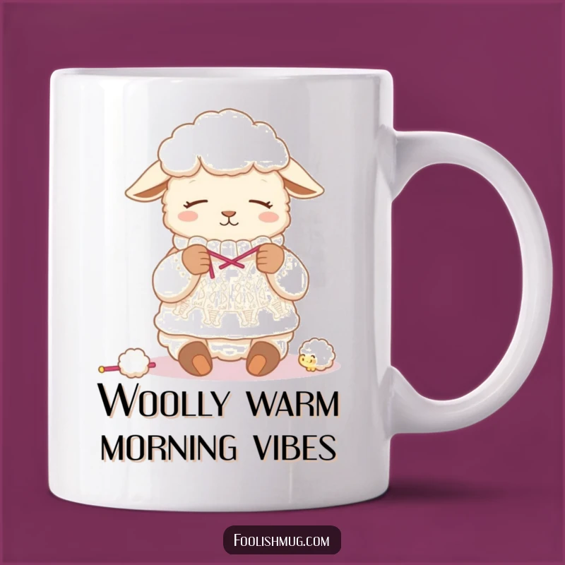 Funny Sleepy Sheep Knitting Wool Sweater Mug - Hilarious Crafting Gift for Knitters