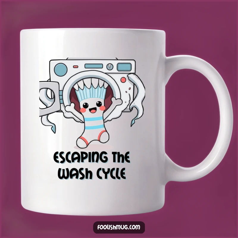 Funny Sock Monster Escape Mug - Hilarious Laundry Day Gift!