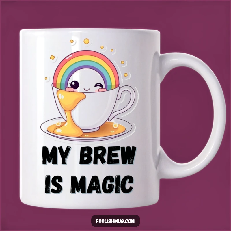 Funny Rainbow Overflow Teacup Mug - Vibrant and Cheerful Gift for Dreamers