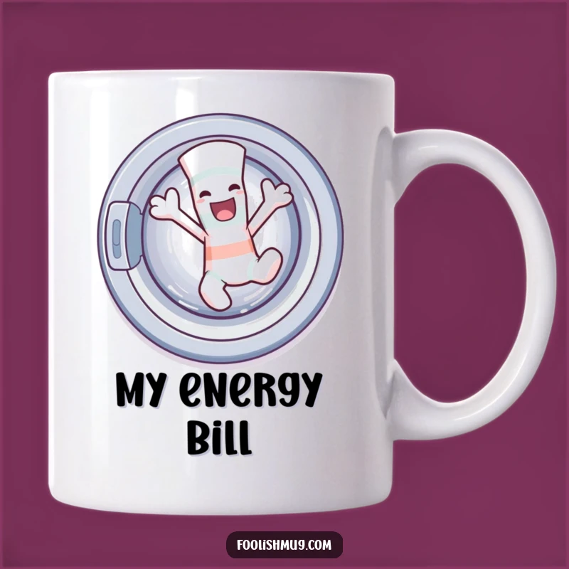 Funny Sock Escape Mug: Mischievous Cartoon Character Gift for Laundry Day Laughs!