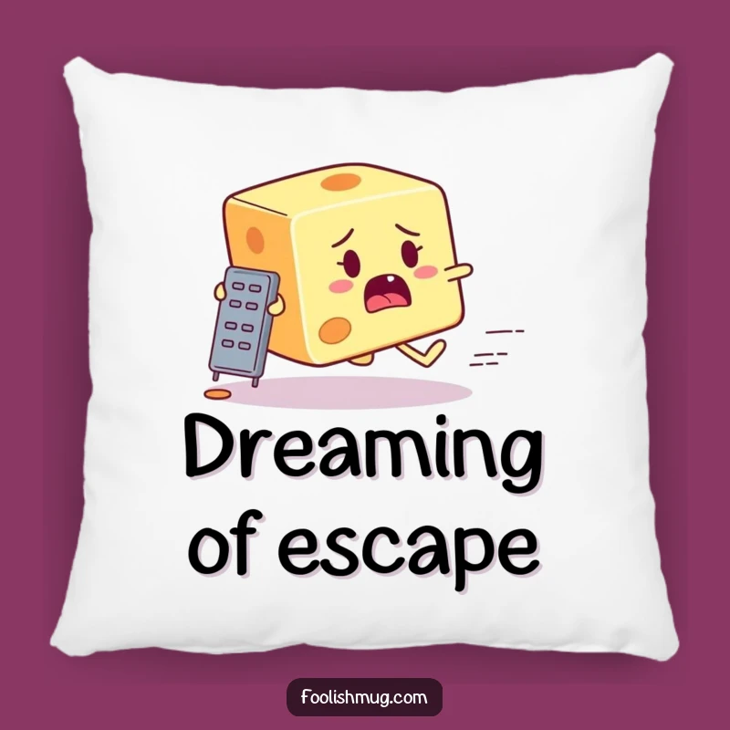 Funny Cheese Grater Chase Pillow: Soft Cartoon Character Comfort & Foodie Humor Accent!
