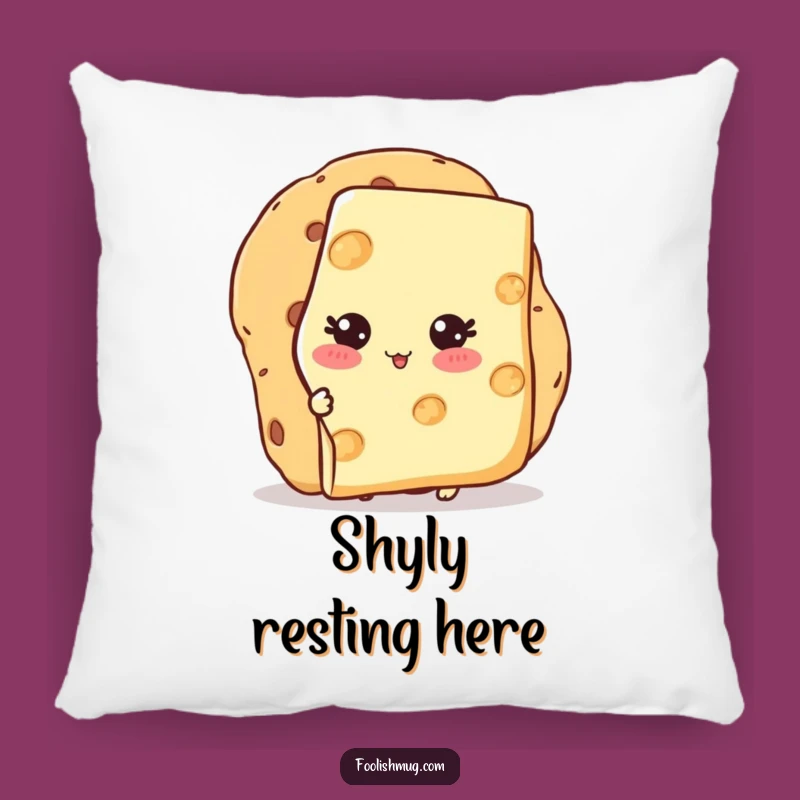 Funny Shy Cheese Cracker Pillow: A Cheesy Introvert's Delight, Perfect Funny Gift!