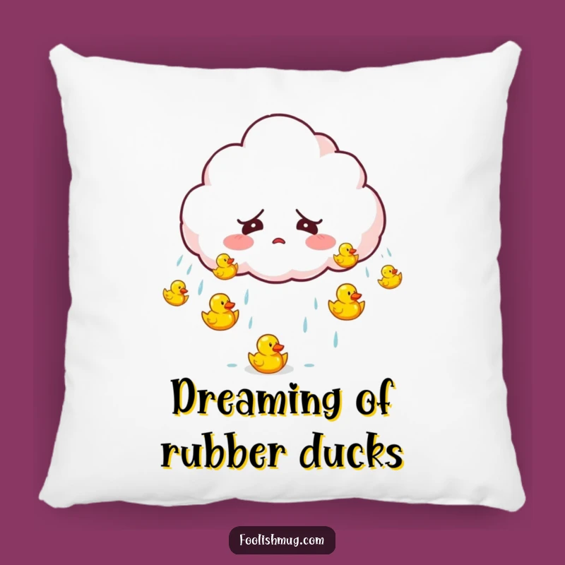 Funny Startled Cloud Raining Ducks Pillow Cuddly Comfort with a Hilarious Twist