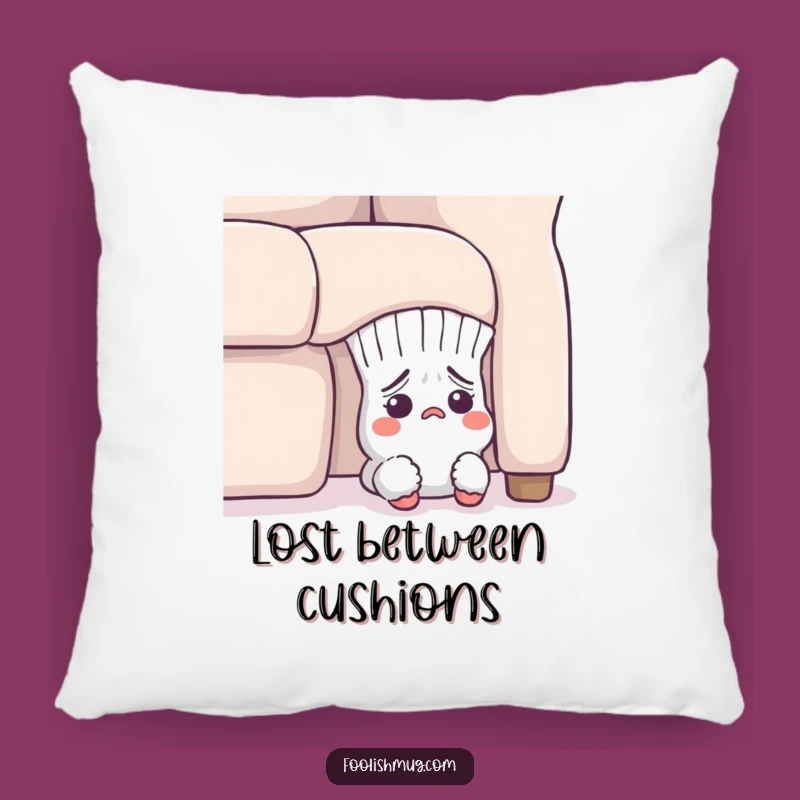 Funny Lost Sock Pillow - Soft Flustered Character Cushion, Adorable Gift!
