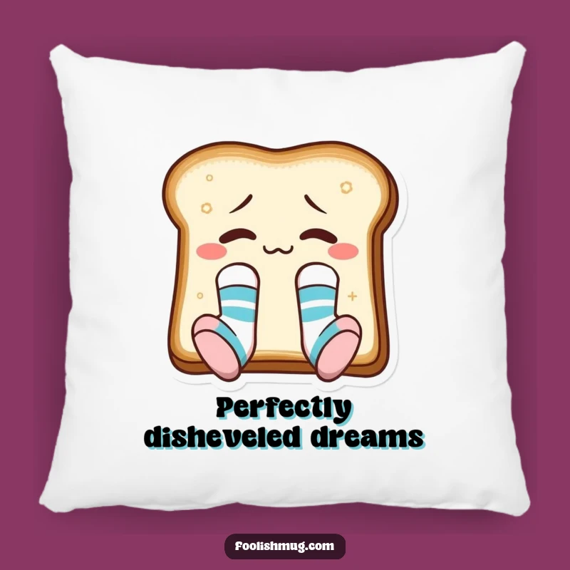 Funny Toast Mismatched Socks Pillow, Soft and Humorous Accent for Your Couch