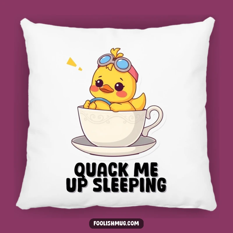 Funny Duck Teacup Pillow: Cozy & Confused Accent Cushion!