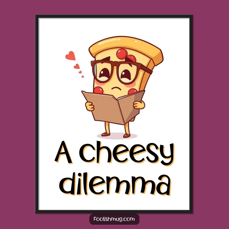High-Quality Funny Confused Pizza Specs Digital Art Print - Instant Whimsical Decor