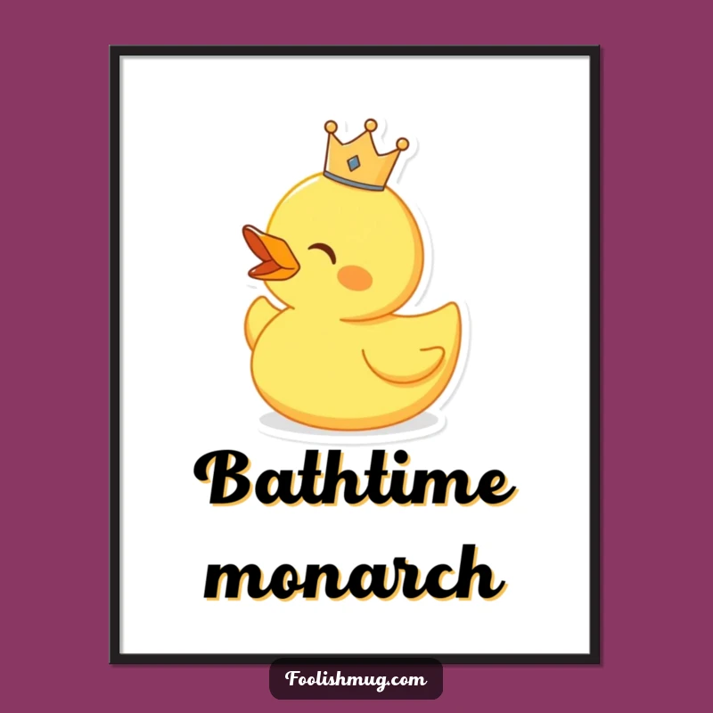 Funny Singing Duck Digital Art, Instant Royal Decor for Your Space