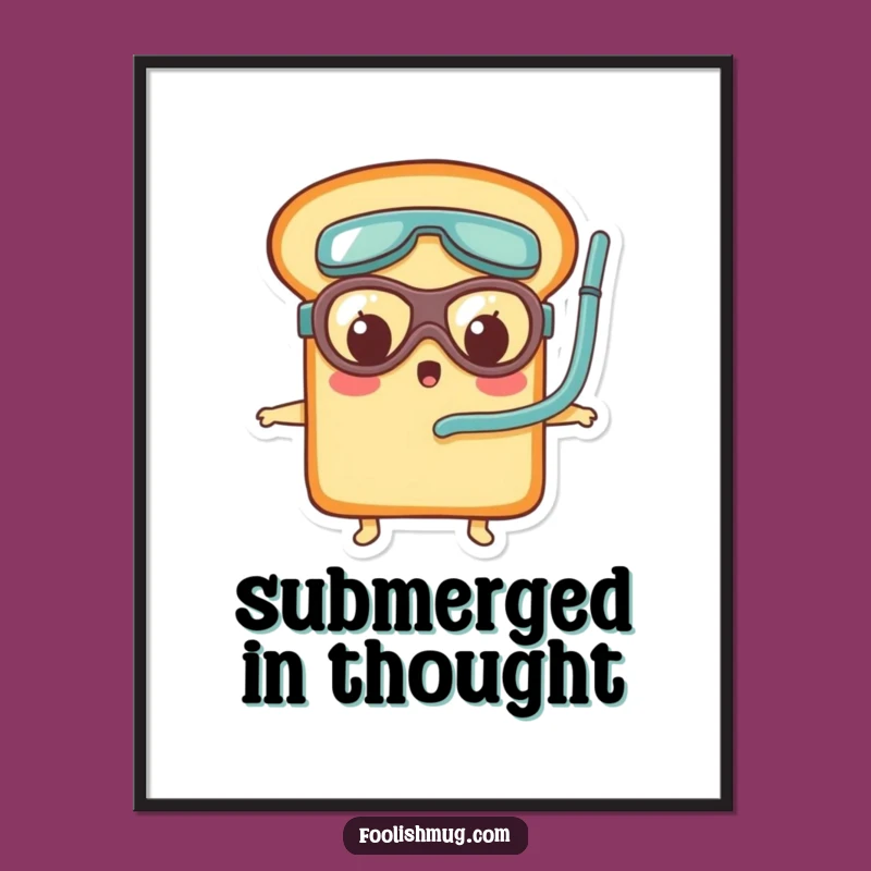 Funny Surprised Bread Goggles Digital Art: Instant Hilarious Decor