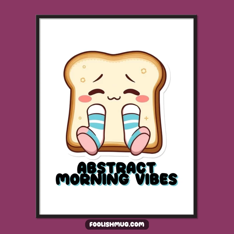 Funny Toast Mismatched Socks Digital Art, Instant Humorous Decor for Your Space