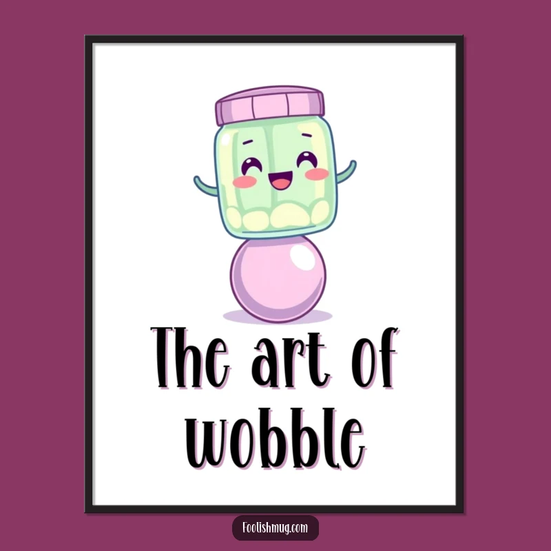 Funny Wobbly Jelly Jar Digital Art: Instant Balance of Humor