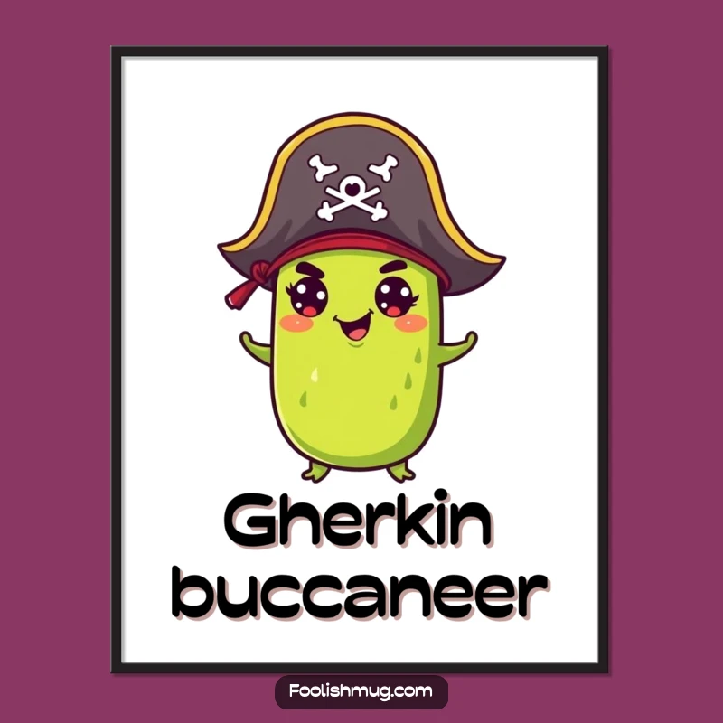 Funny Pickle Pirate Digital Art Print: Instant Humor, a Perfect Funny Digital Gift