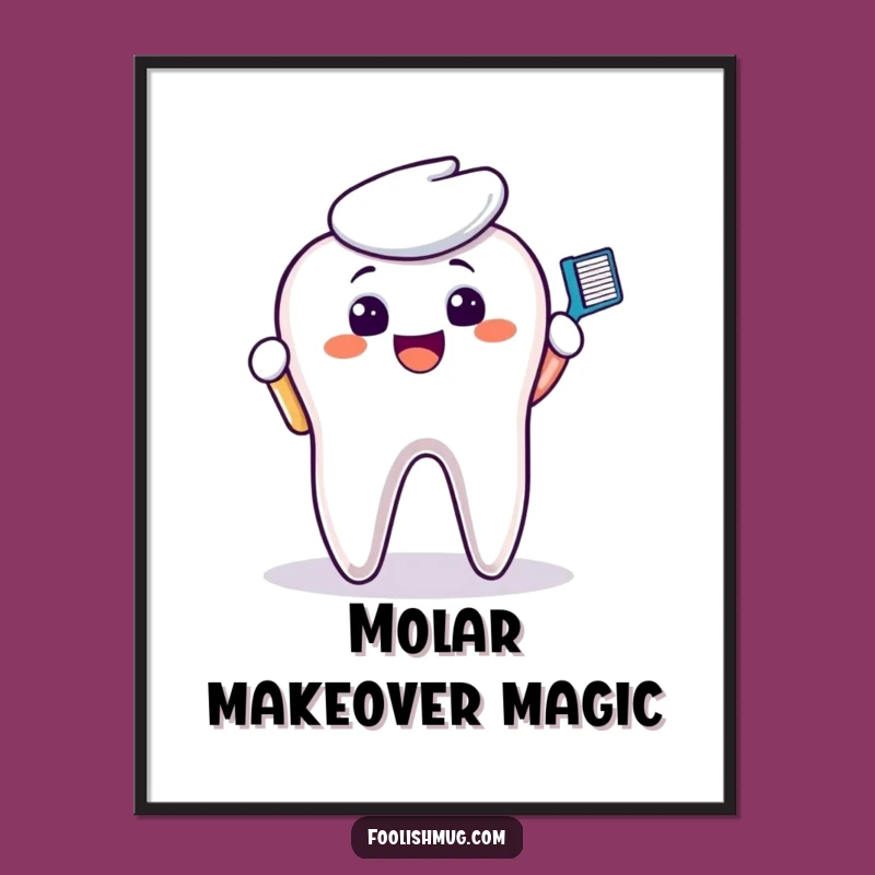 Funny Toothbrush Digital Art: Instant Dental Wit, Clean Decor, Perfect Gift