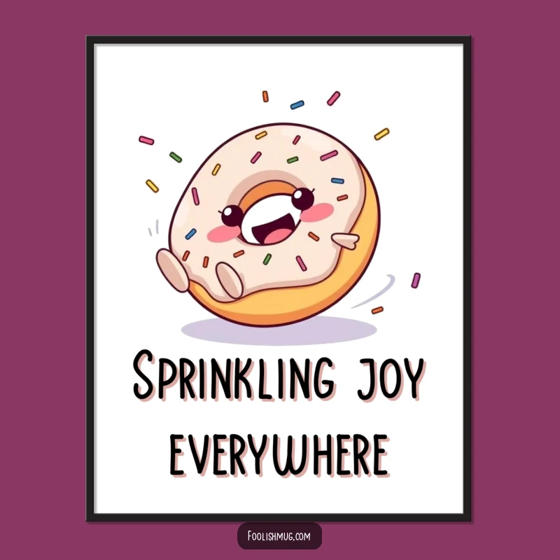 Funny Happy Donut Digital Print: Roll into Laughter Art!