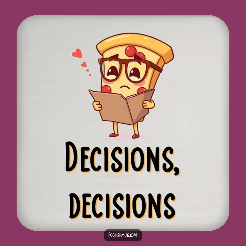 Set of Funny Confused Pizza Specs Drink Coasters - Protect Surfaces with Humorous Style