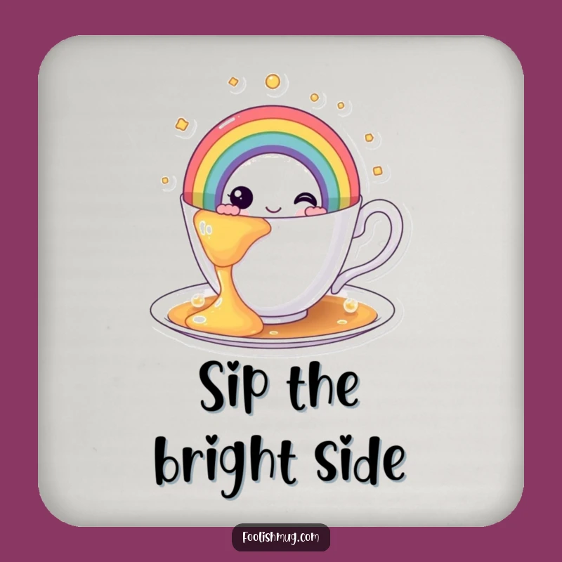 Funny Rainbow Teacup Coaster - Add Color to Your Sips