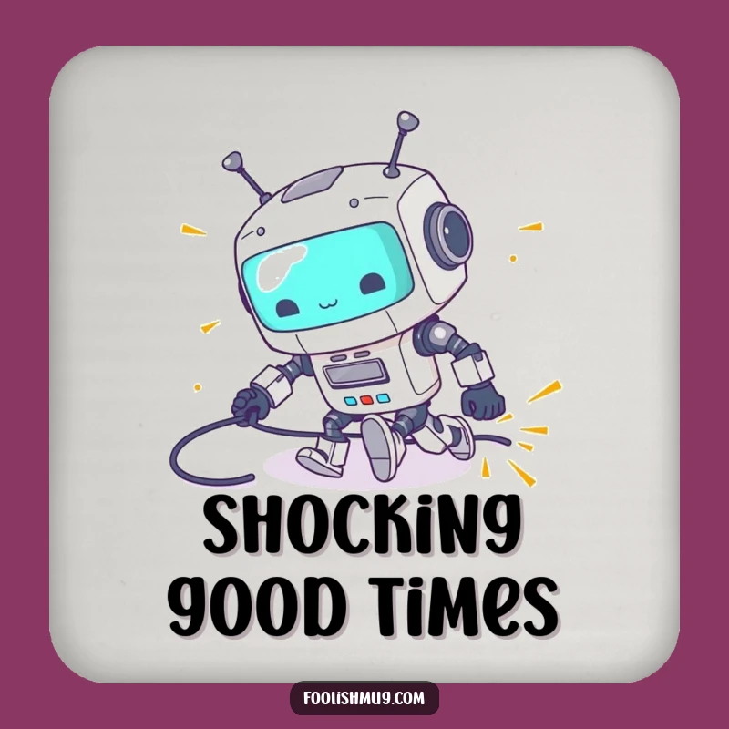 Funny Robot Tripping Coaster: Clumsy Bot Mishap for Drinks & Funny Gifts!