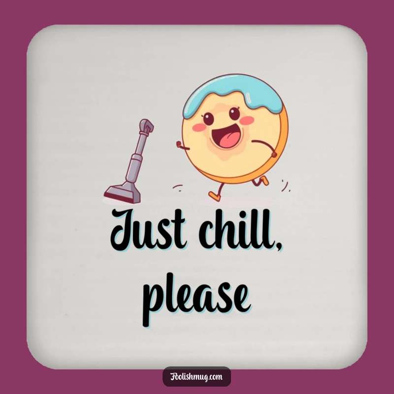 Funny Donut Vacuum Chase Coaster: Cute Cartoon Character Beverage Protection Gift!