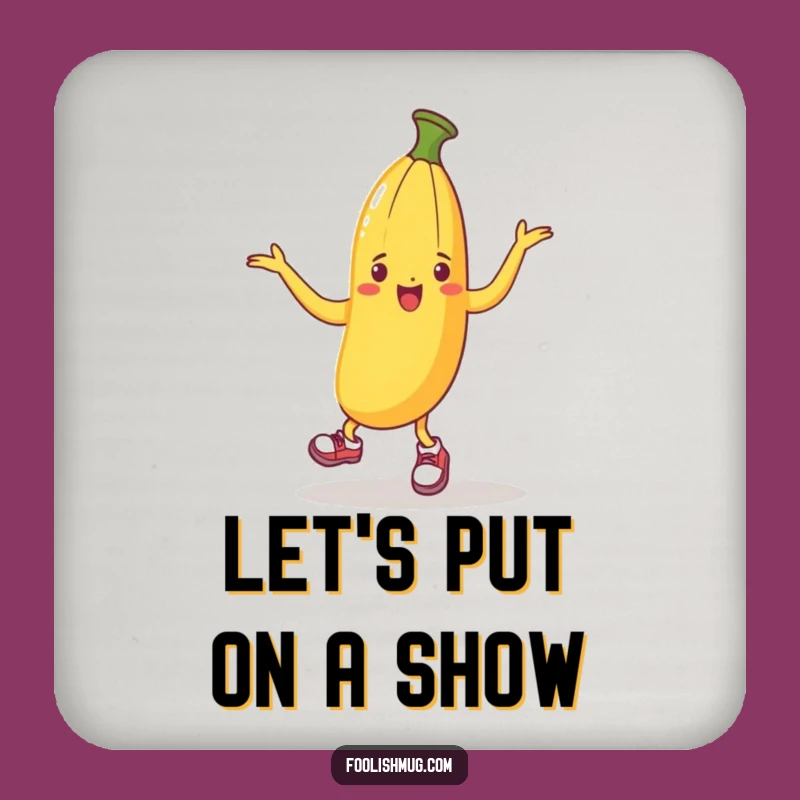 Funny Banana Peel Dancing Drink Coaster: Protect Surfaces with Slippery Style