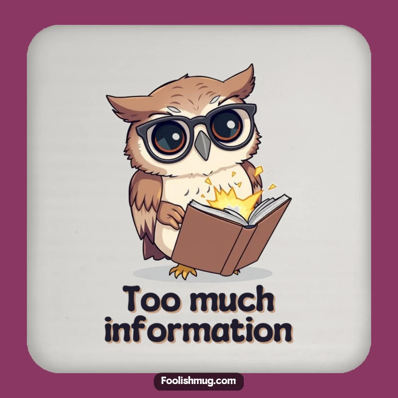 Funny Owl Coaster: Hilarious Exploding Book Design for Drinks & Funny Gifts!
