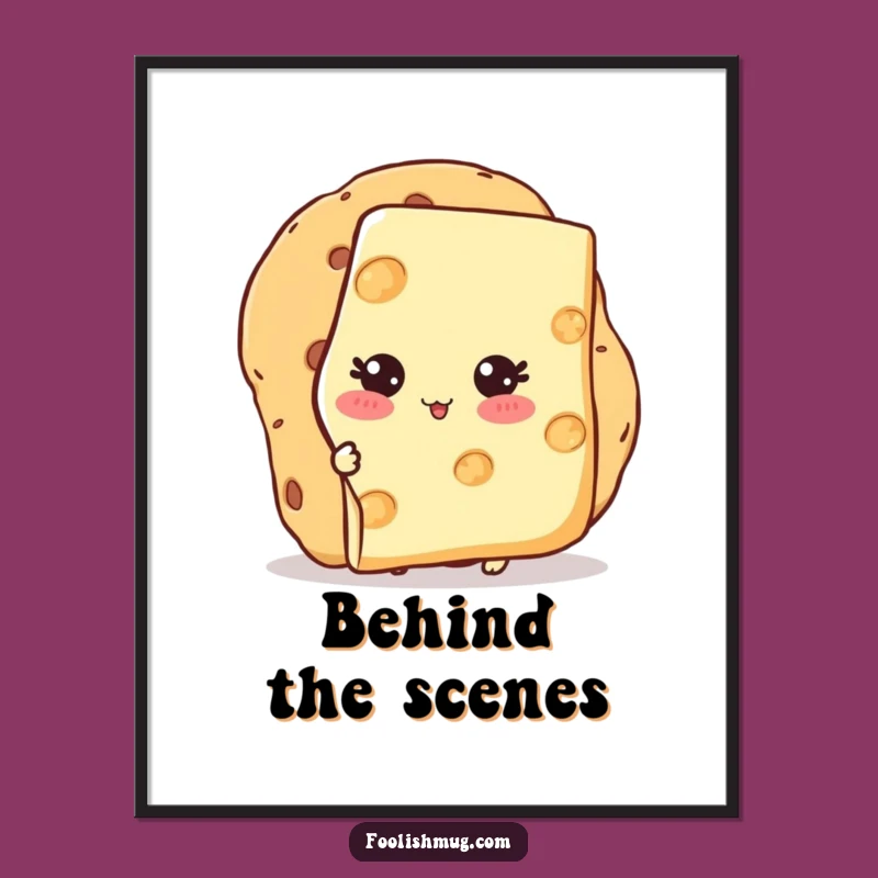Funny Shy Cheese Cracker Poster: A Cheesy Introvert's Delight, Perfect Funny Gift!