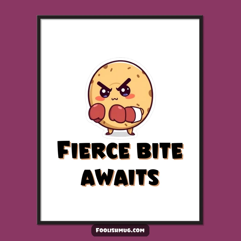 Funny Bagel Boxer Poster: Determined Character Wall Art!