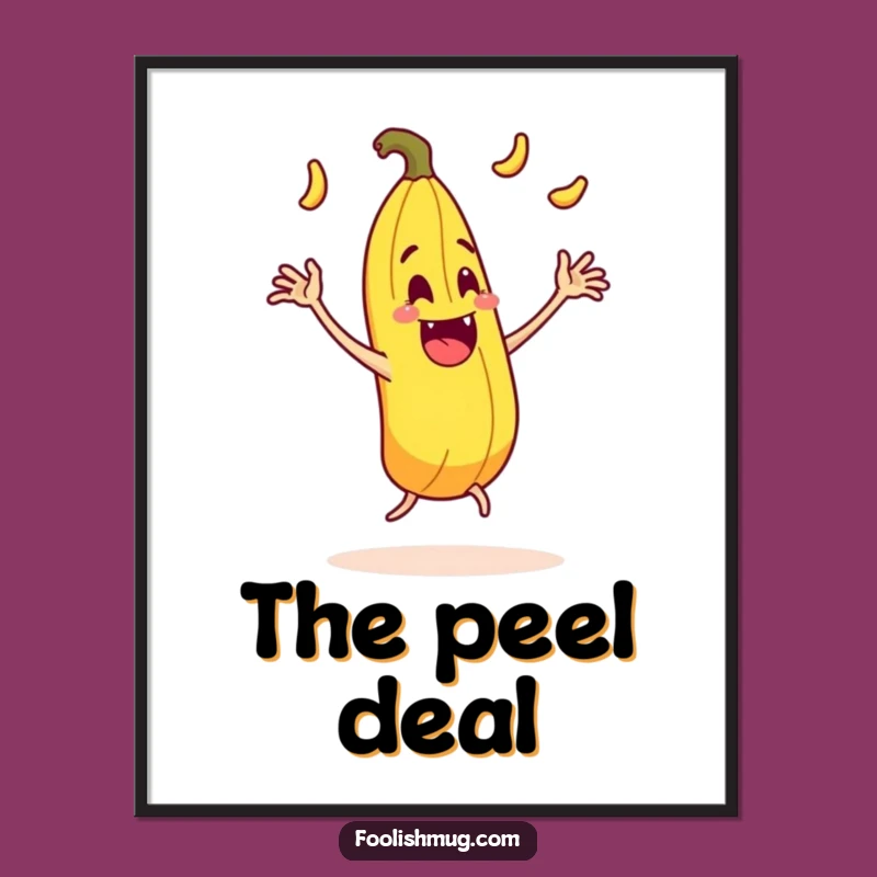 Funny Juggling Banana Peel Slipping Poster Classic Comedy for Your Walls