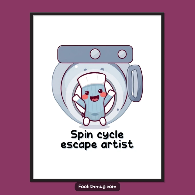 Funny Sock's Washing Machine Breakout Poster: Hilarious Wall Art, a Memorable Funny Gift