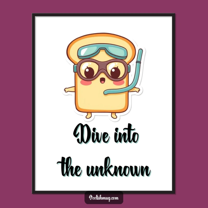 Funny Surprised Bread Goggles Poster: Hilarious Wall Art for a Laugh