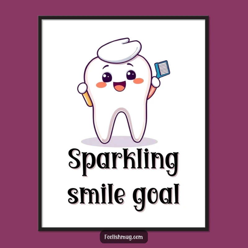 Funny Toothbrush Poster: Dental Art, Molar Mission Decor, Perfect Gift