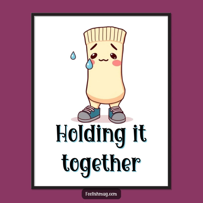 Funny Nervous Sock Poster: Mismatched Shoes Cause Stress, Perfect Funny Gift!