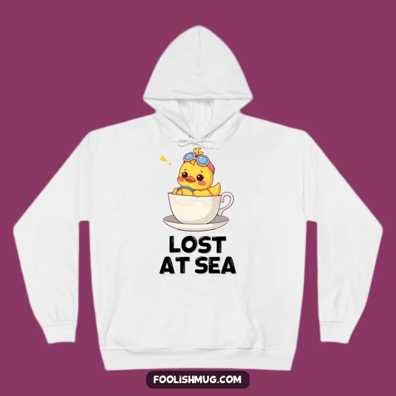Funny Duck Teacup Hoodie: Cozy & Confused Character Sweatshirt!