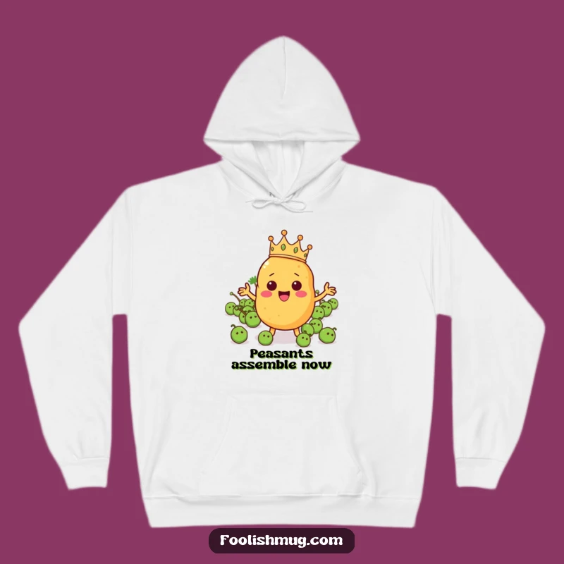 Funny Potato King Hoodie: Cozy Cartoon Character Comfort & Regal Humor Gift!
