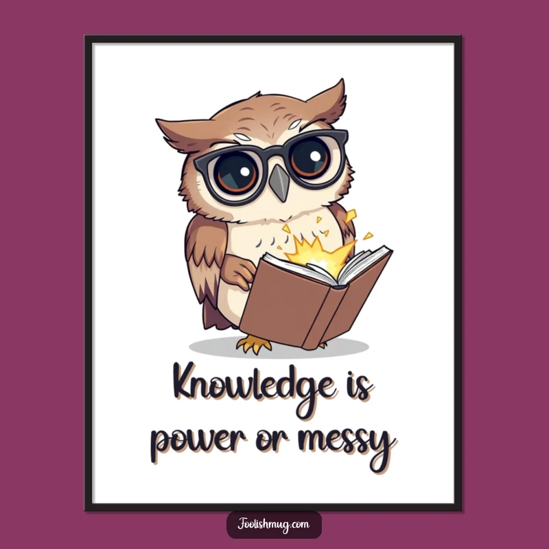 Free Printable Funny Owl Wall Art - Confused Scholar Downloadable Decor