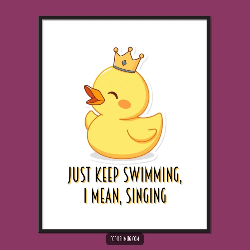 Royal Free Printable Duck Wall Art - Crowned Singer Downloadable Decor