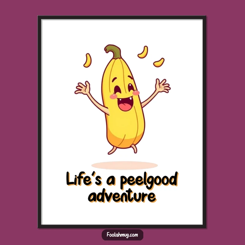 Free Printable Wall Art: Juggling Banana Peel Slip Funny Downloadable Art