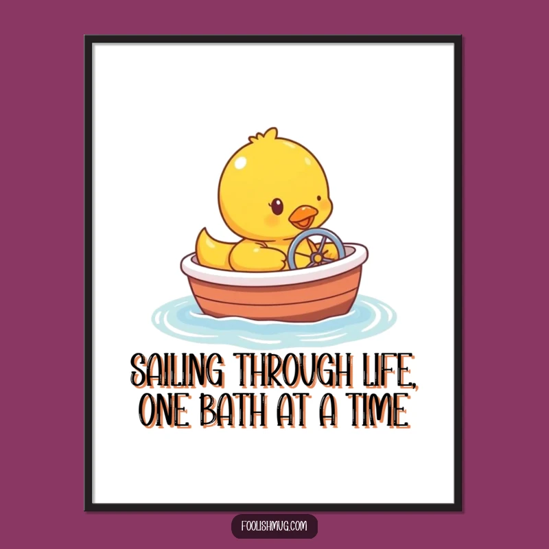 Free Printable Funny Rubber Ducky Boat Wall Art: Humorous Nautical Downloadable Decor