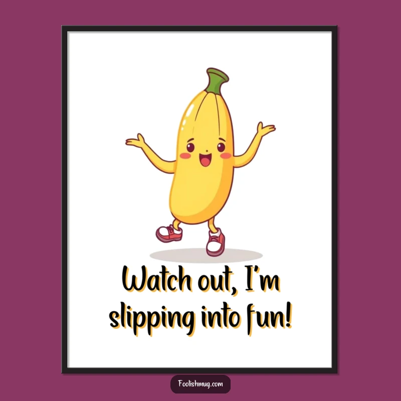 Funny Free Printable Wall Art: Dancing Banana Peel for Whimsical Decor!